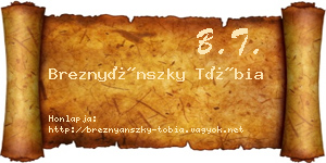 Breznyánszky Tóbia névjegykártya